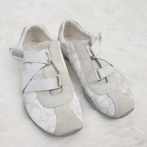 Coach Suede Nubuck Elastic Strap Printed Sneakers